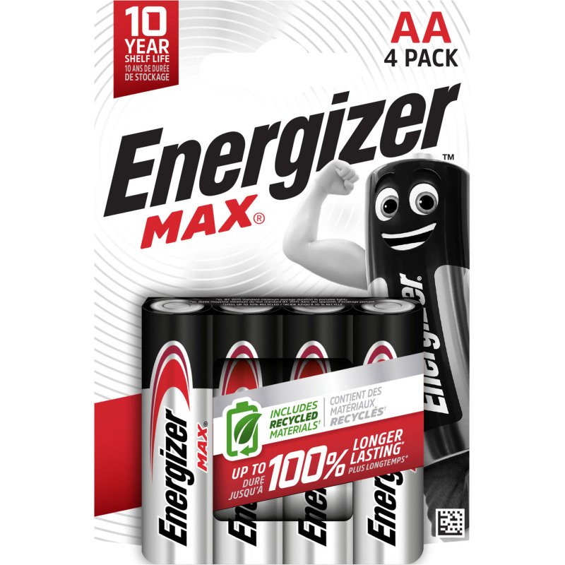 Energizer Max - Pack de 4 piles Alcalines AA/LR06 - 1,5V