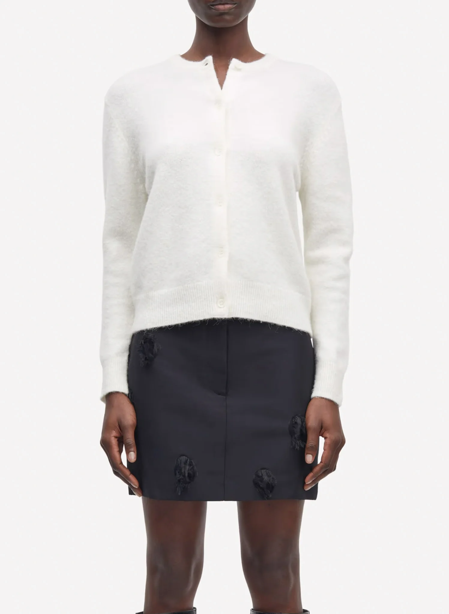 NOR - Cardigan en laine mélangée | Blanc