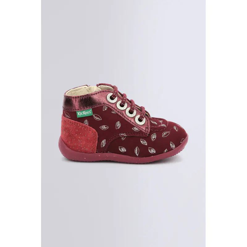 BONZIP BORDEAUX IMPRIME BOTTILLONS Cuir Fille
