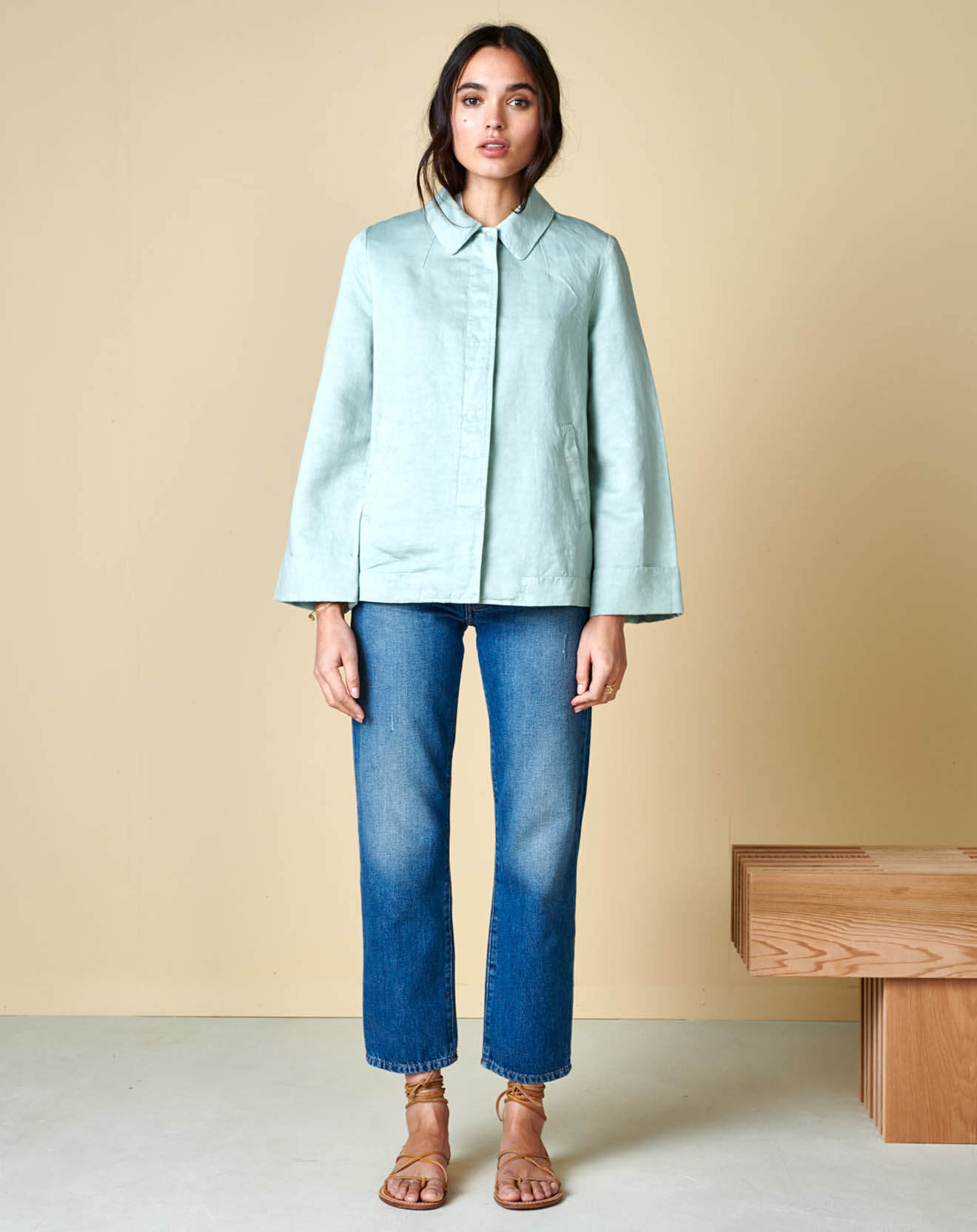Bellerose Veste en Lin & Coton Senna bleu ciel