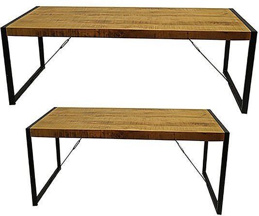 MD Interior - Jopie - Eettafel - Mangohout - Zwart Stalen Poten