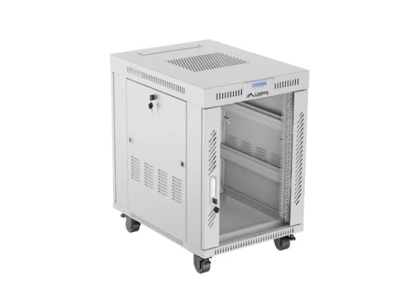 Lanberg - Rack kabinet - flad pakke - med 6 køleblæsere - fritstående - RAL 7035, grå - 15U - 19