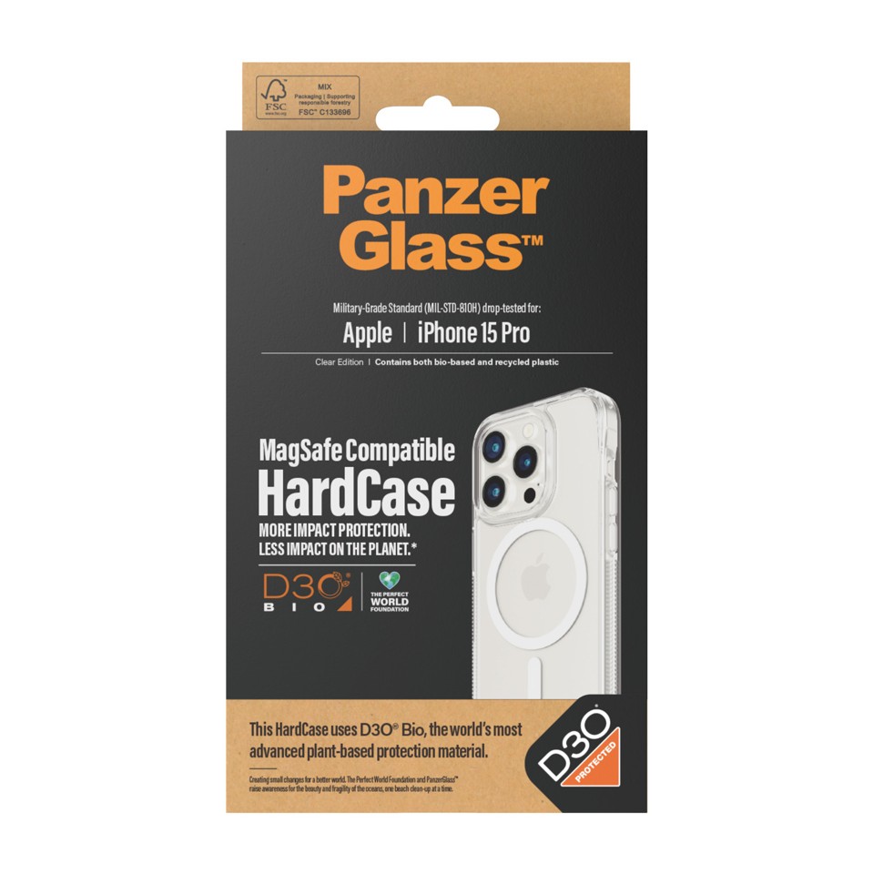 PanzerGlass - HardCase iPhone 15 Pro MagSafe Kompatibel med D3O