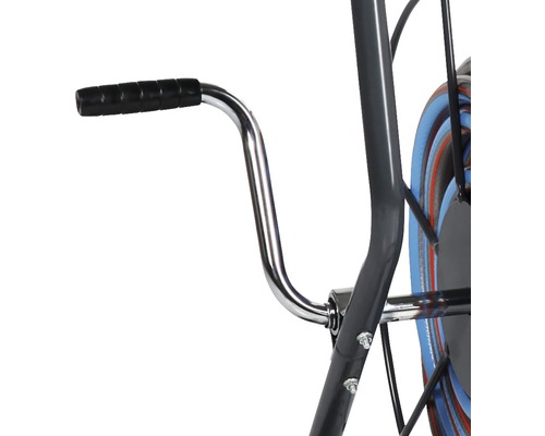Metalen slanghaspel voor de Q profi line FQ-MSW 50 BIG inclusief 50m tuinslang, metalen sproeikop en 1,5m aansluitslang, echte 3/4
