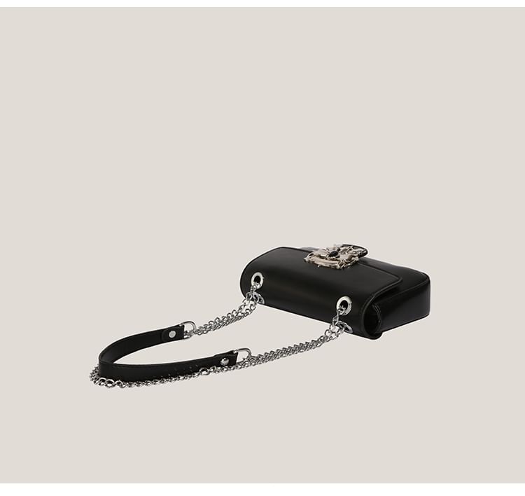 Bolso - Schoudertas van imitatieleer met kettingriem en strik en gesp