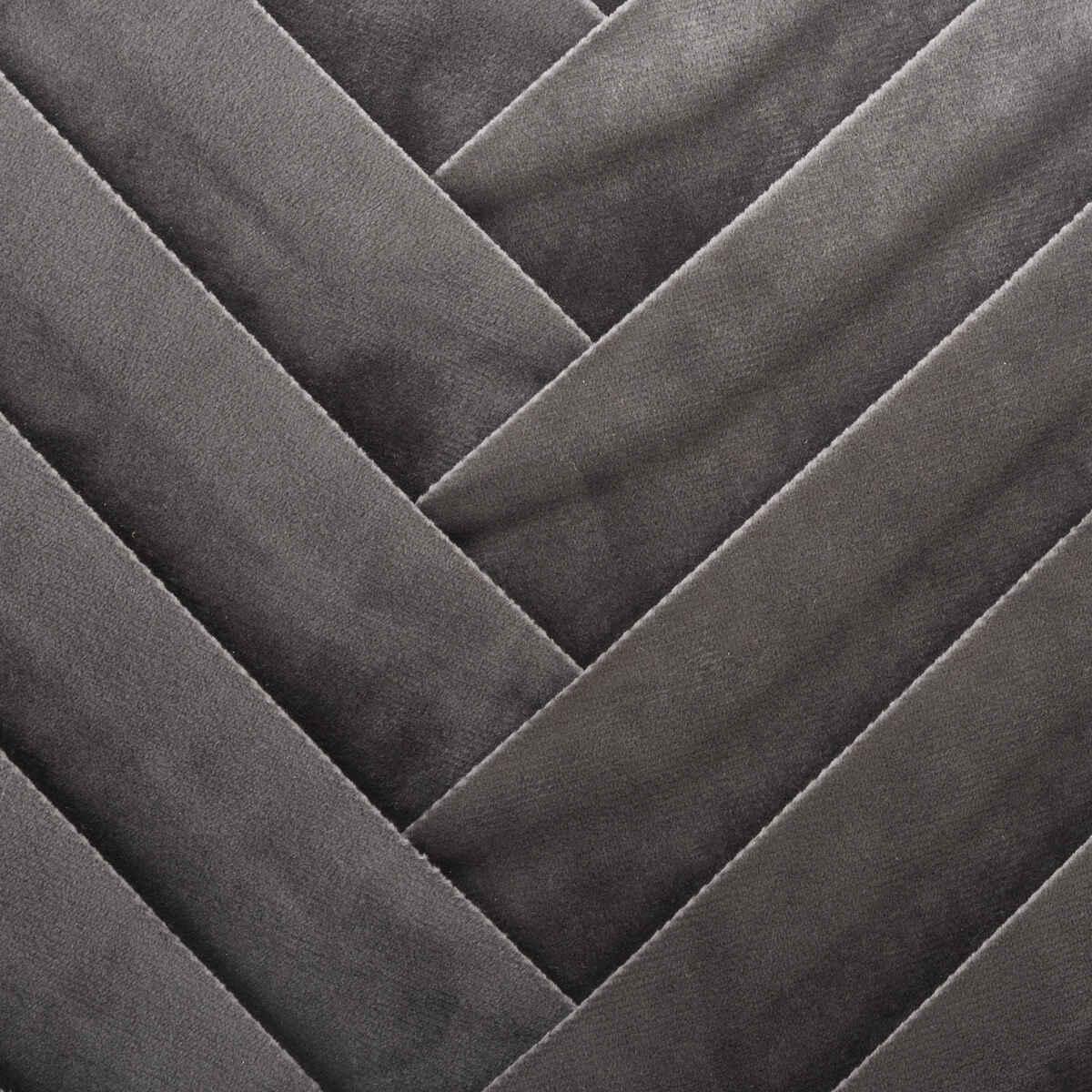 COUSSIN TRESSE EN VELOURS GRIS FONCE 40X40CM