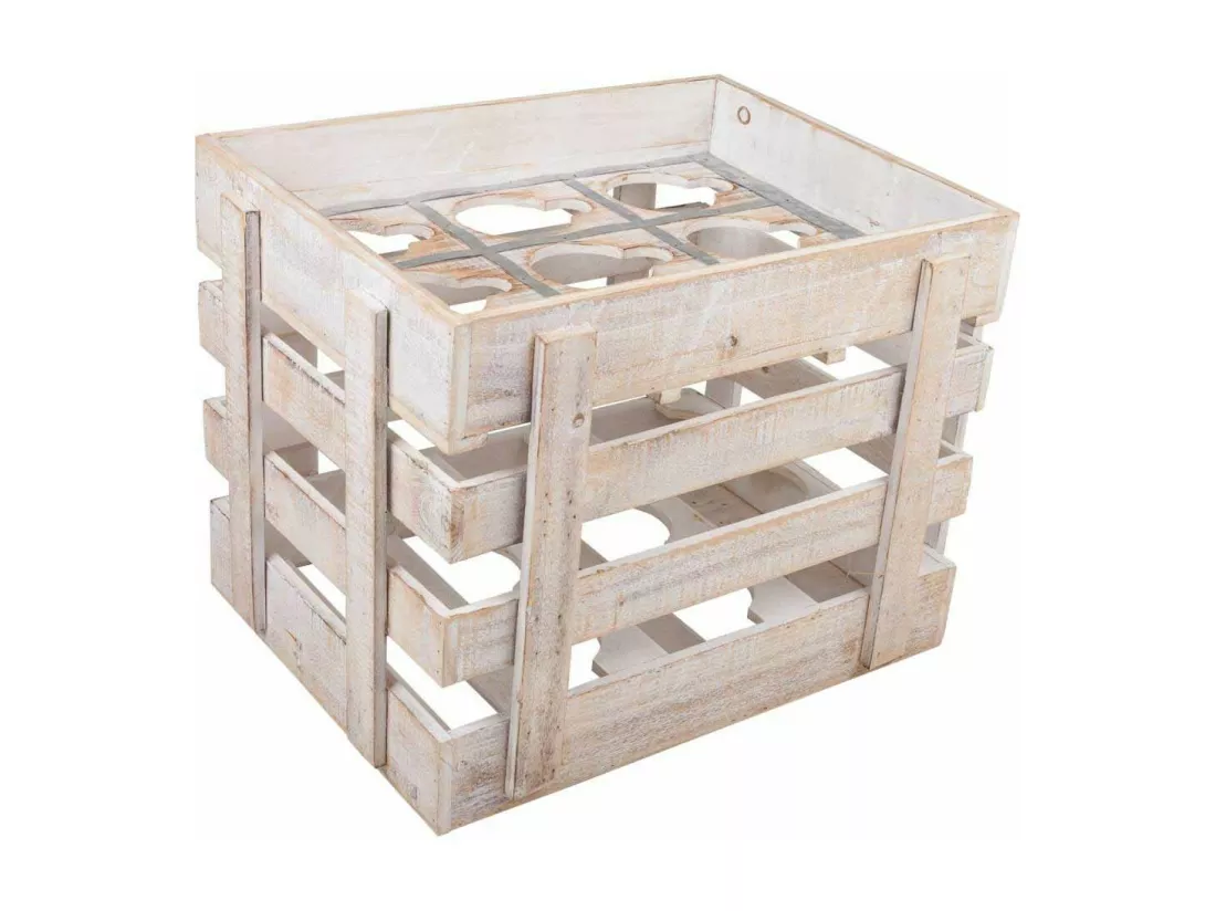 Tiroir casier à bouteilles en bois marron 33x32x43h