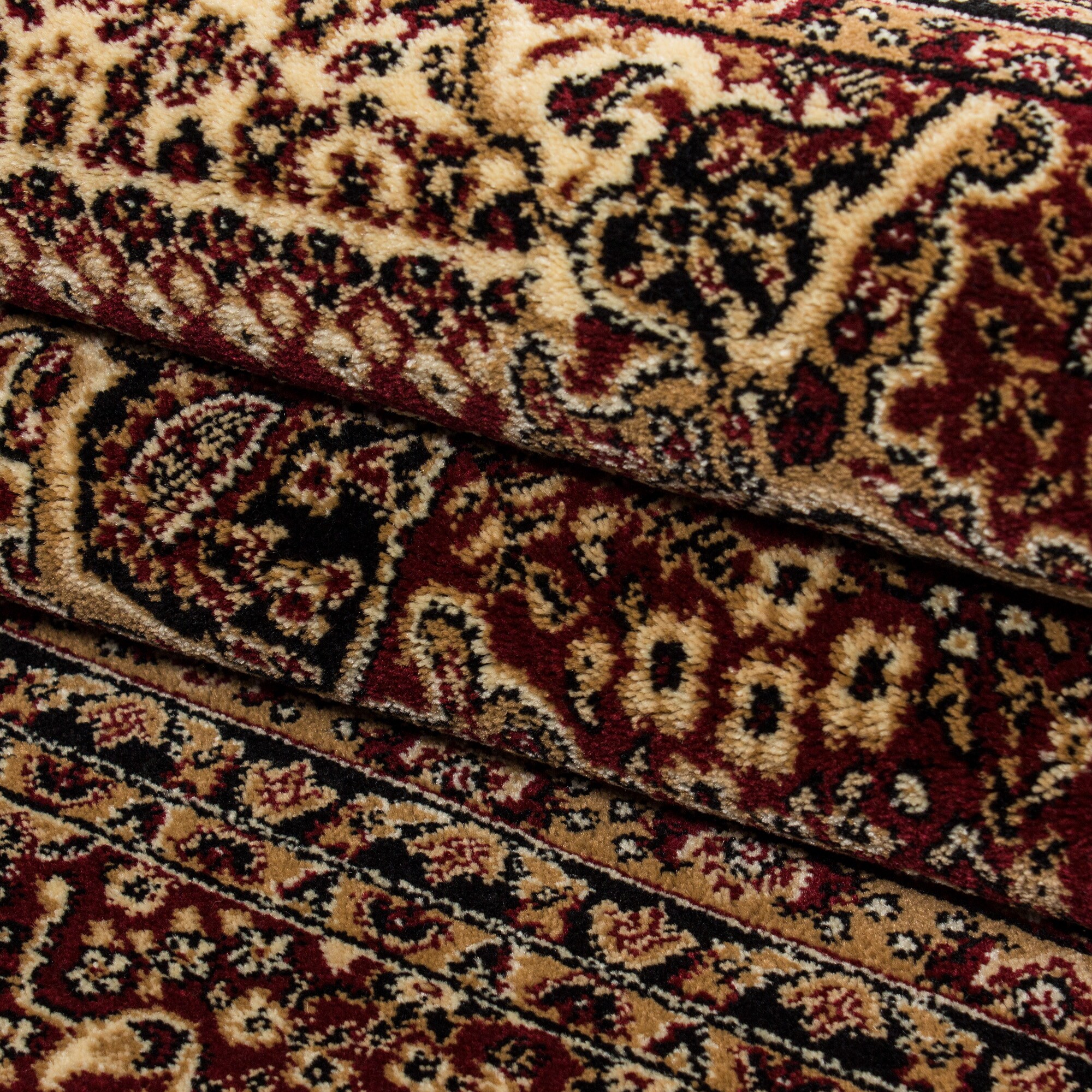 Orientalischer Kurzflor Teppich: Traditioneller Orientteppich im floralen Ornamentstil – Rechteckiger Blickfang für Ihr Zuhause, Pflegeleicht und stilvoll im Wohnzimmer