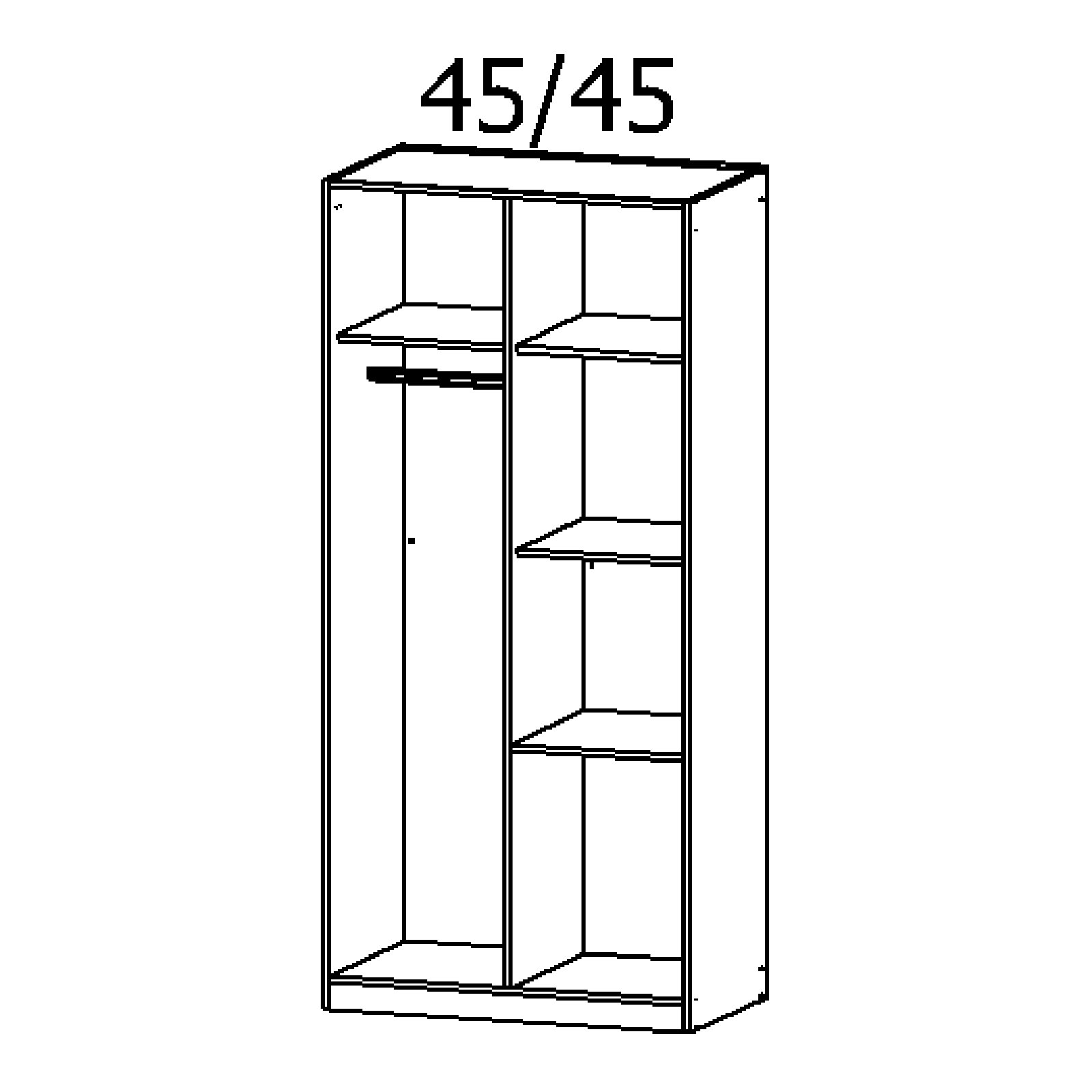 Drehtürenschrank - alpinweiß - abschließbar - 97 cm breit