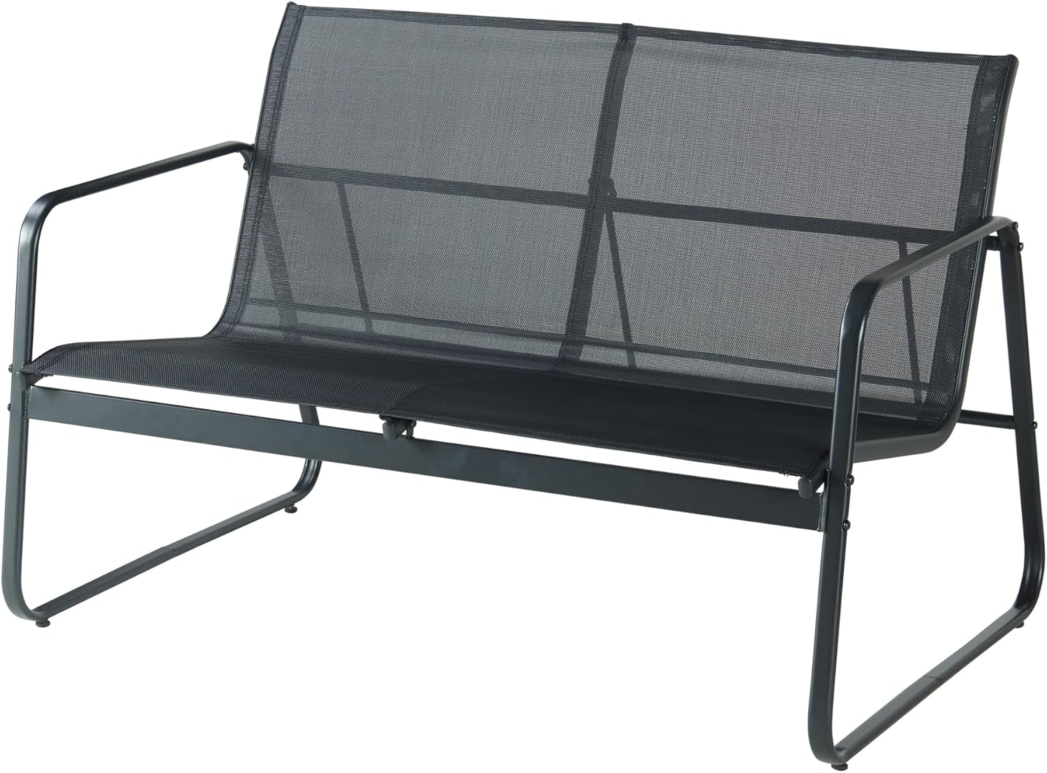 casa.pro Gartenmöbel-Set Anzi 4-TLG. Outdoor Sitzgruppe Schwarz Balkonmöbel Set aus 1 Tisch, 1 Bank, 2 Stühle Terrasse Loungemöbelset wetterfest