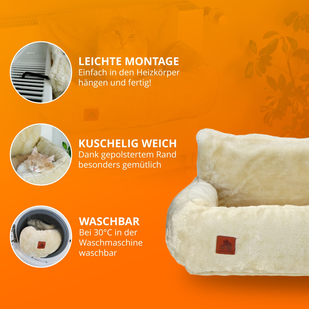 Schlitzohr Heizungsliege Lucky dunkelgrau