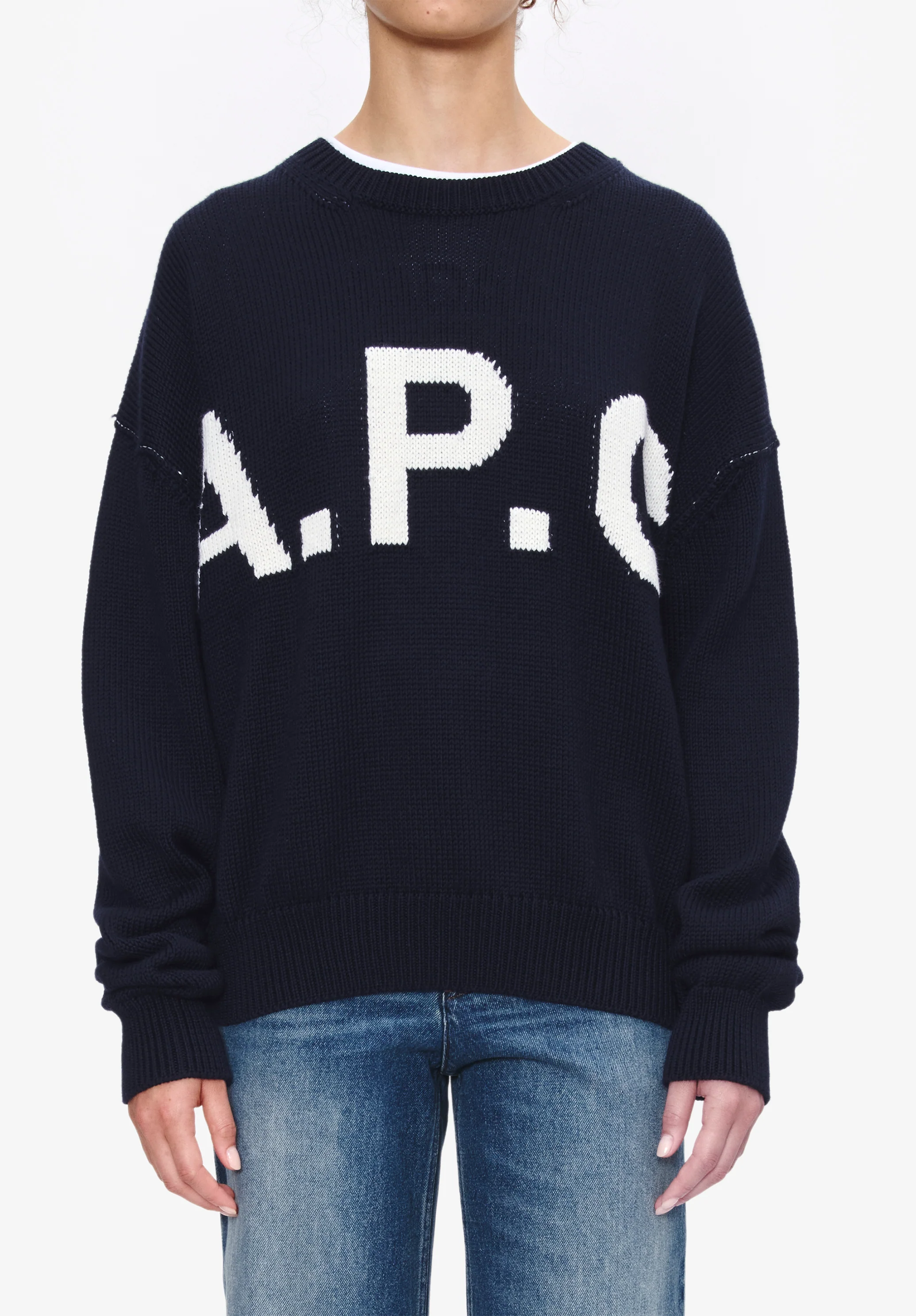 pull col rond - Dark navy