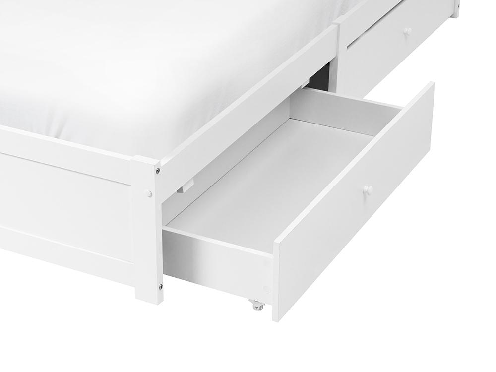 Bed met opbergruimte zonder hoofdbord BRUX 180 x 200 cm Wit