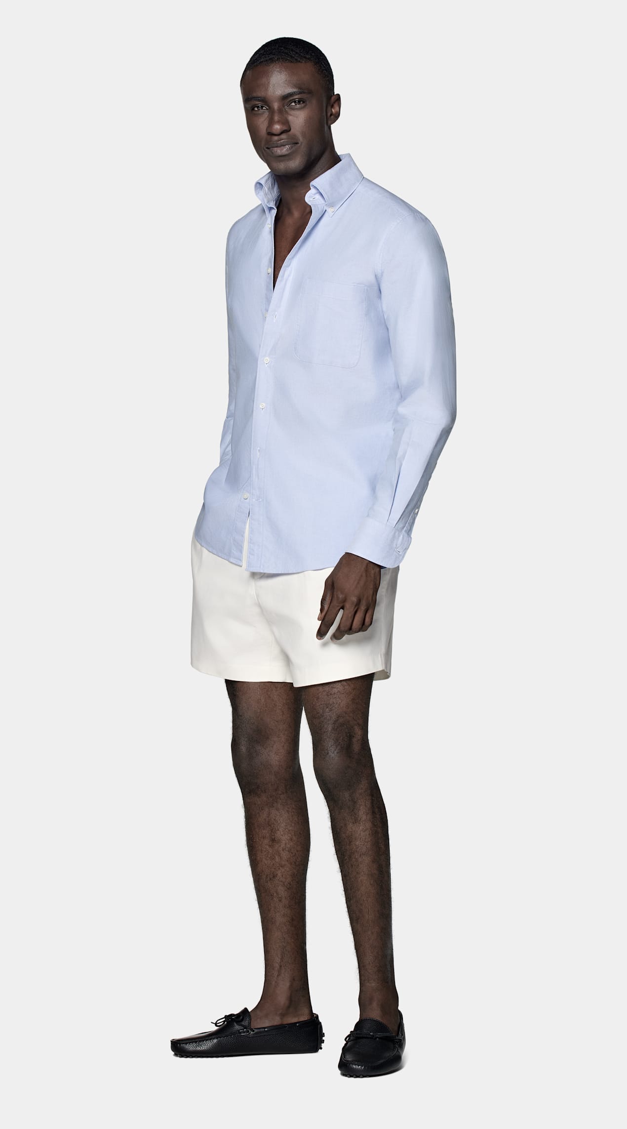 Chemise coupe ajustée en oxford bleu clair