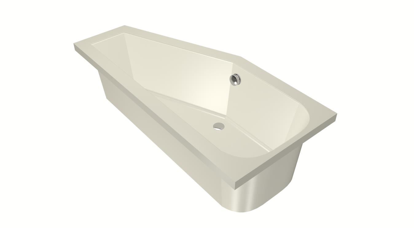 Xenz Lagoon Compact badkuip links 160x75x40cm pergamon