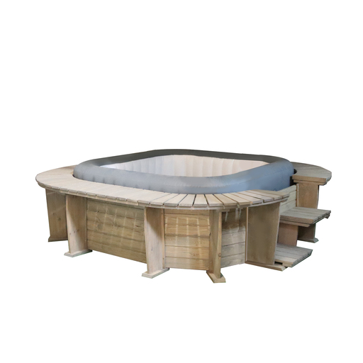 Spa inflável Bestway K2o Seychelles com painéis de madeira para 4 a 6 pessoas com jatos de hidromassagem.
