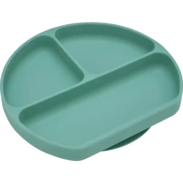 Silikonteller mit Saugnapf grün