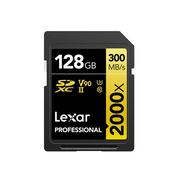 Lexar 128GB SDXC Professional UHS-II U3 V90 Class 10 (2000x) - LEXARLSD1120033