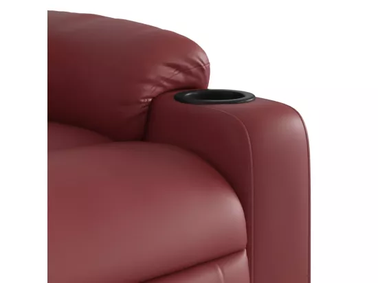 Fauteuil massant inclinable Rouge bordeaux Similicuir