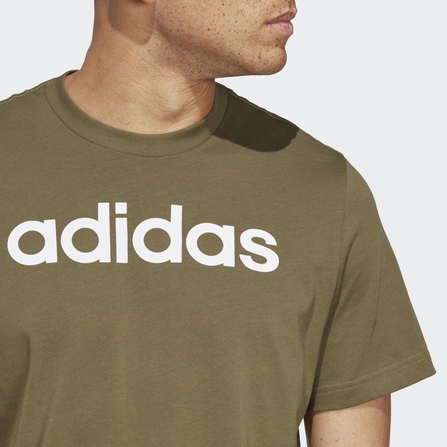 Adidas T-shirt avec logo brodé linéaire en jersey Essentials