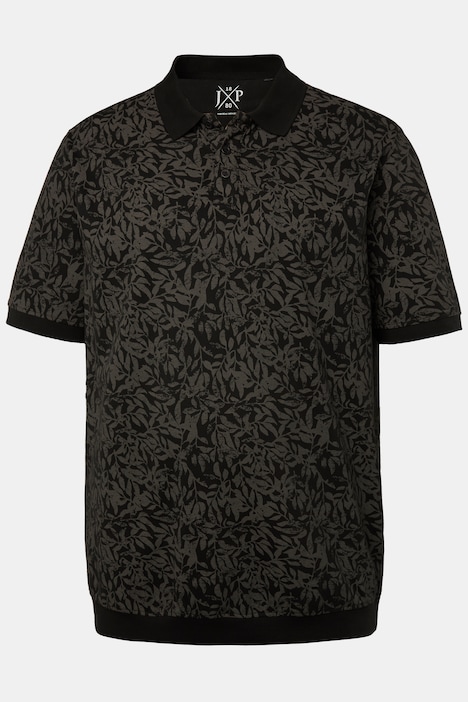 Poloshirt, Bauchfit, Piqué, floraler Print, XXL bis 8XL
