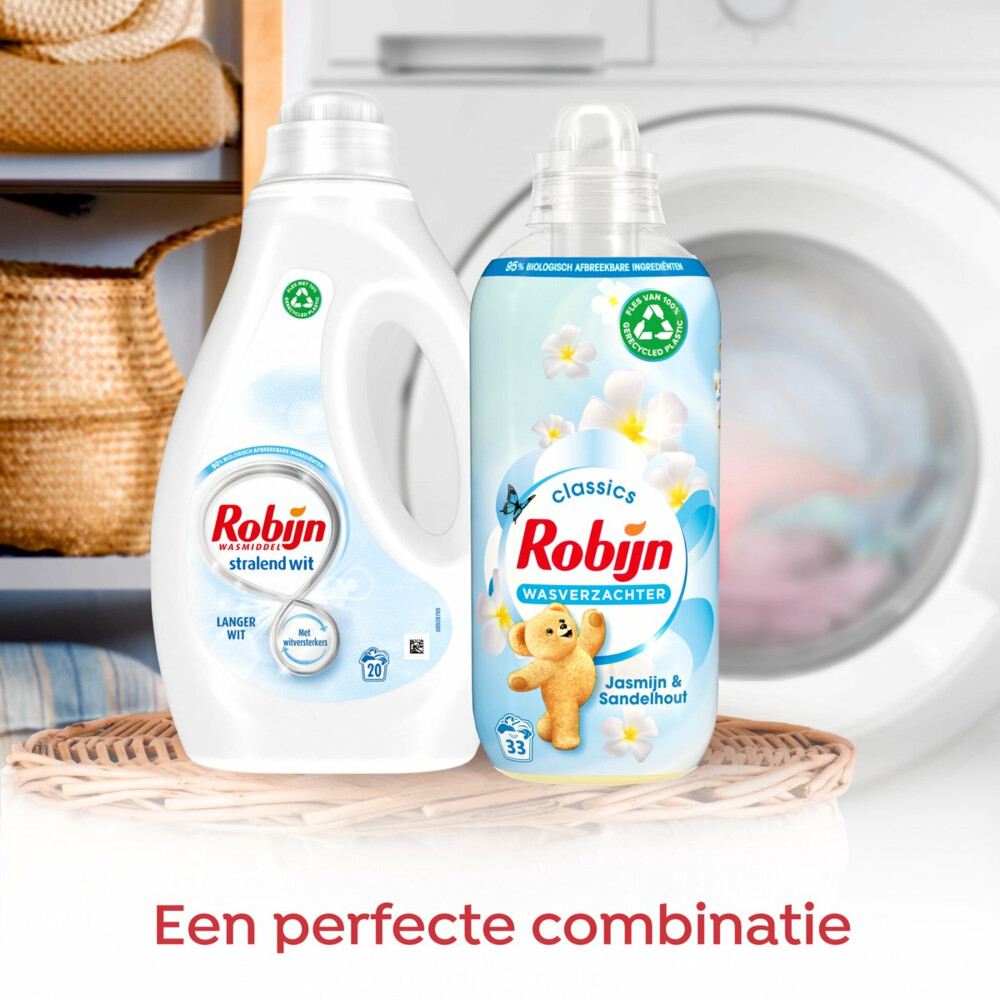 6x Robijn Vloeibaar Wasmiddel Stralend Wit 20 Wasbeurten1 liter
