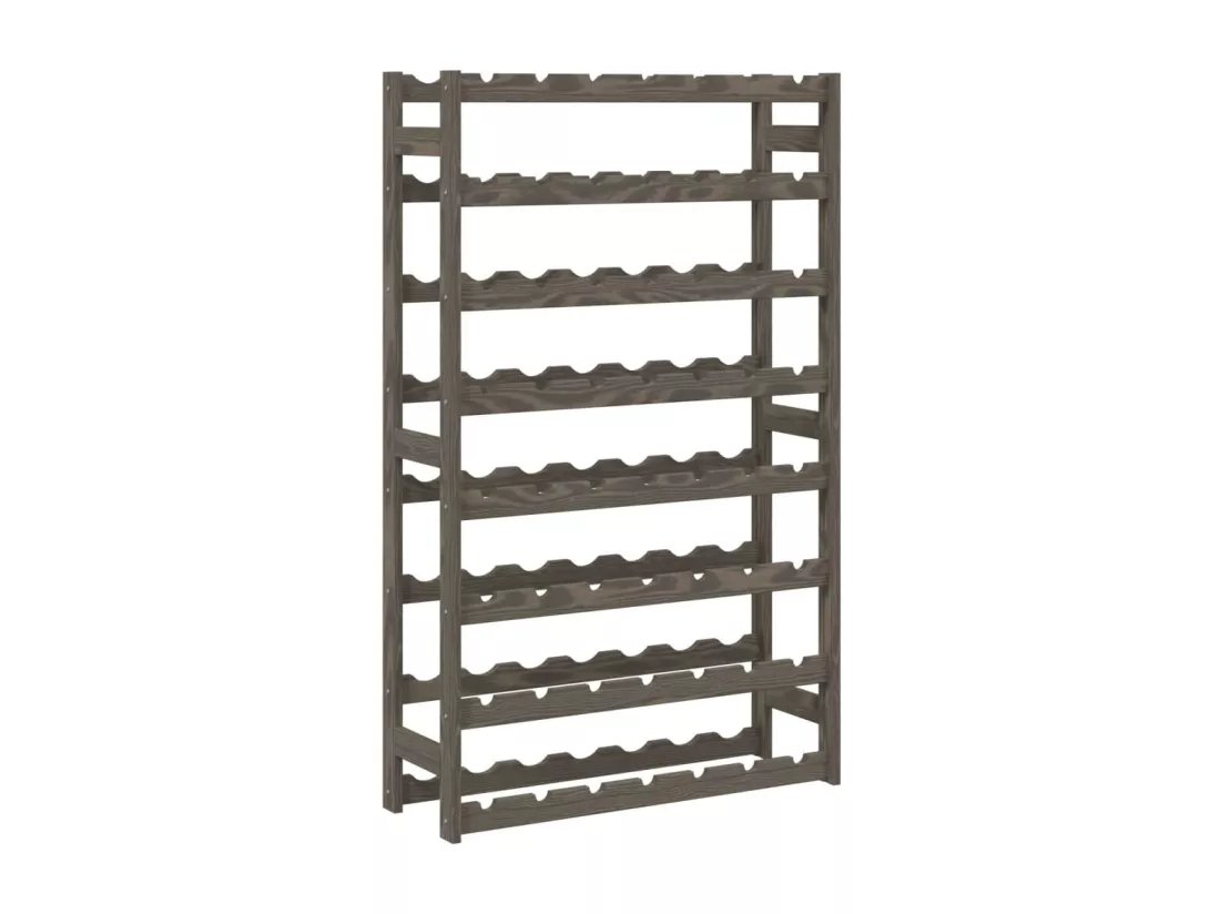 Casier à bouteilles pour 56 bouteilles gris bois pin solide