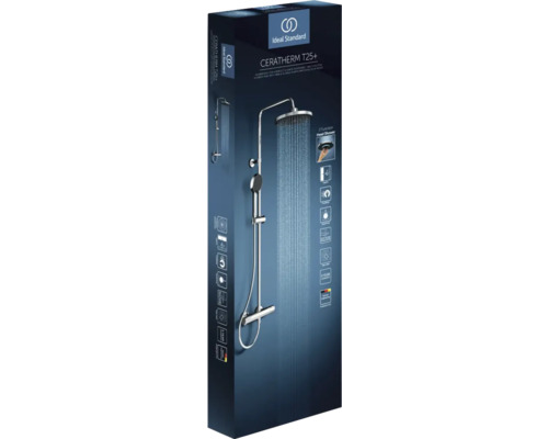 Douchekolom inclusief thermostaat Ideal Standard Ceratherm T25+ chroom glanzend A7210AA