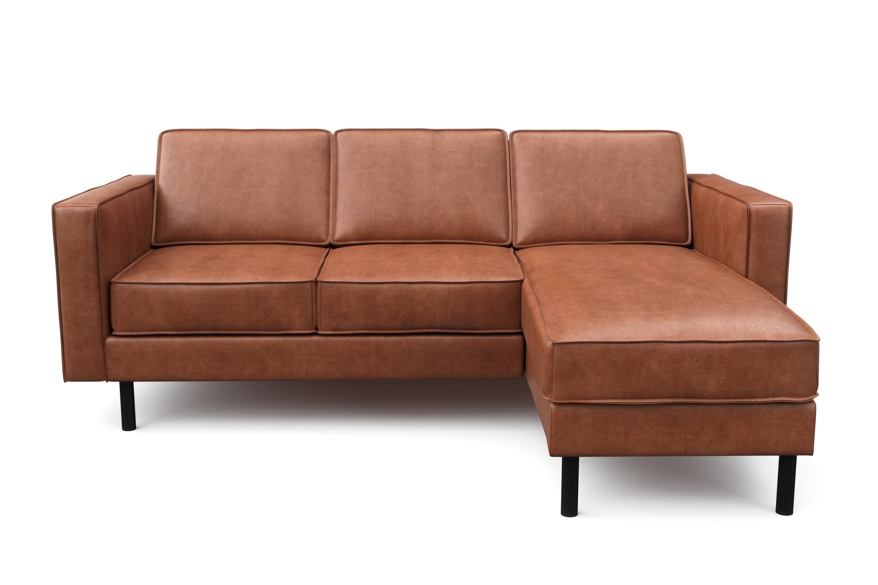 Ecksofa Leder DUKE rechts braun