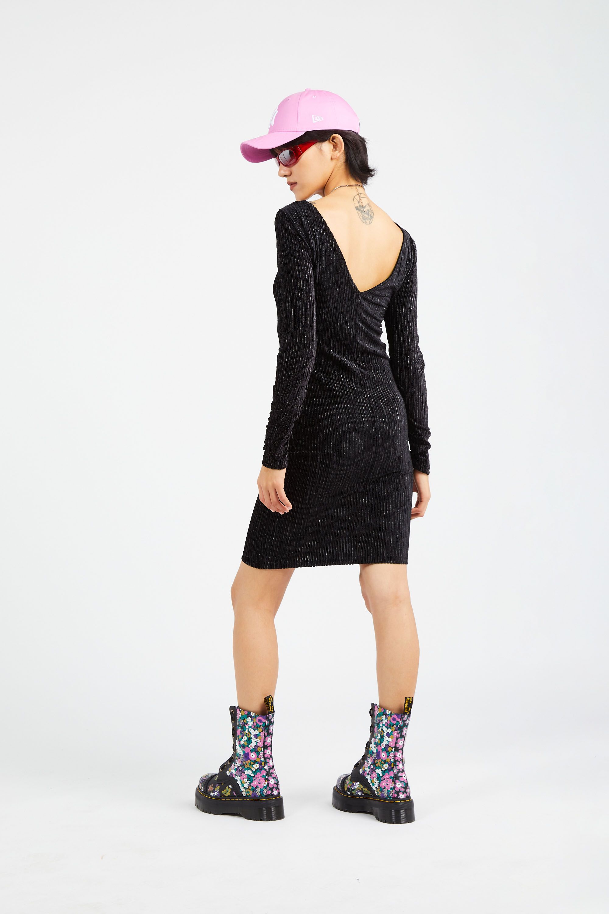 NOISY MAY robe  NMFRYD L/S BOAT NECK SHORT DRESS Noir