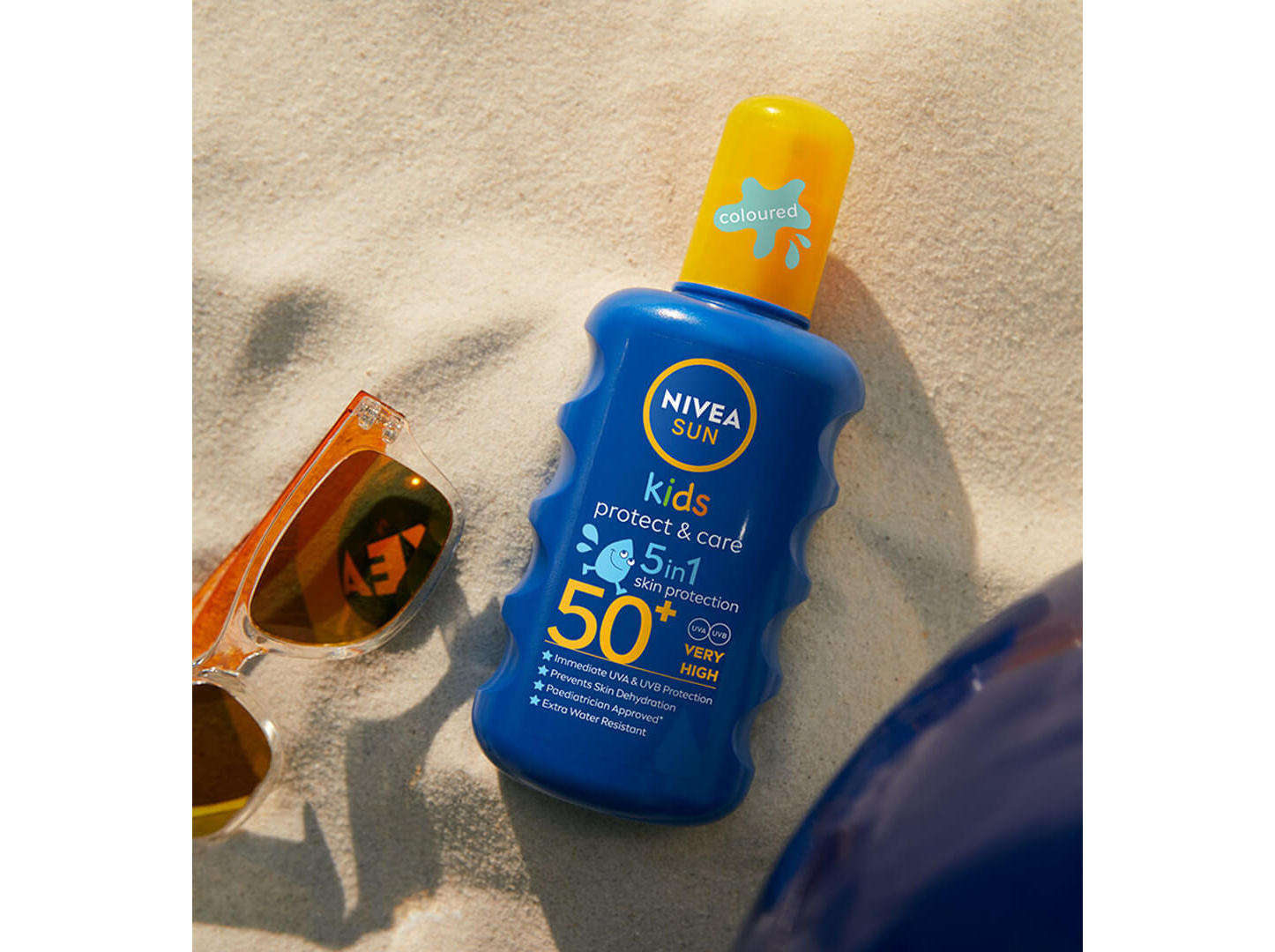 PROTETOR SOLAR PARA CRIANÇAS SPRAY COM COR FP50  KIDS PROTECT & CARE NIVEA SUN 200 ML