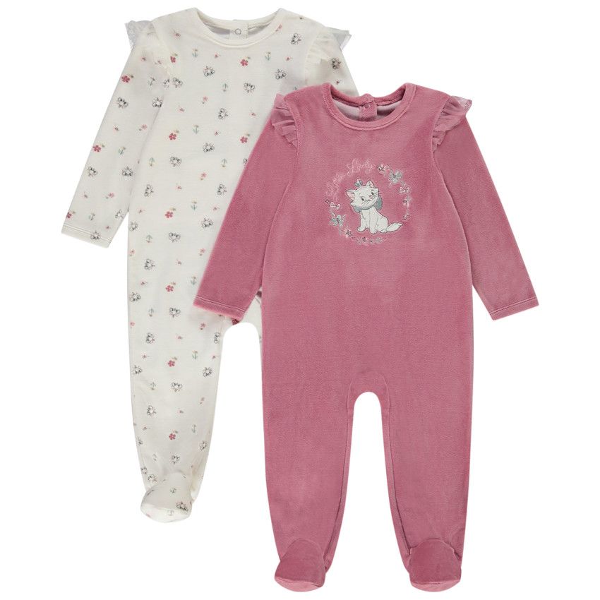 Lot de 2 dors-bien Marie Disney pour bébé fille avec ouverture différentes selon l'âge - Fuchsia