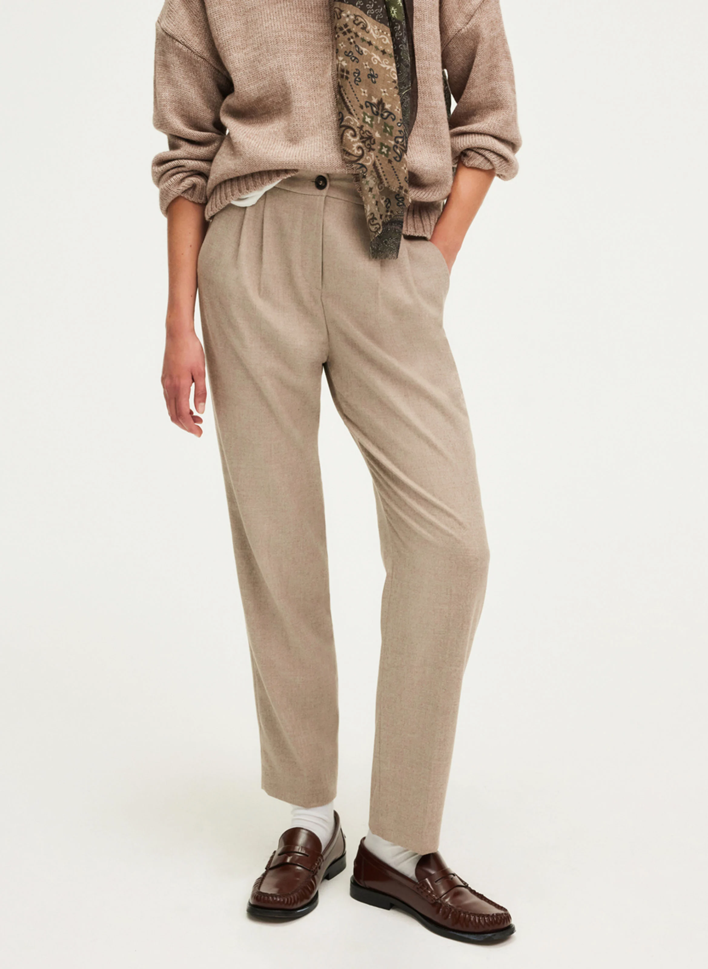 NAVA - Pantalon à pinces | Beige