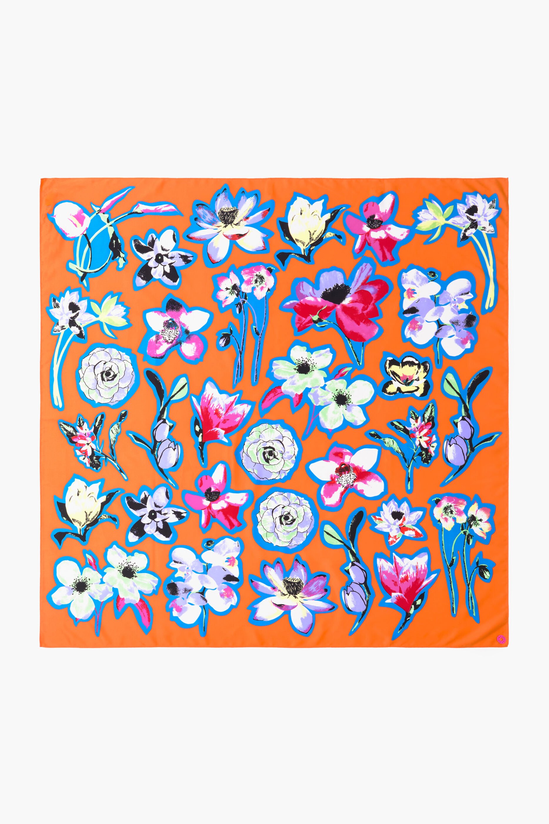 Lenço floral laranja