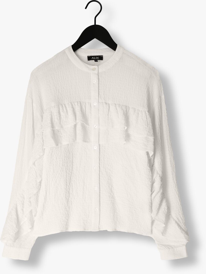 ALIX THE LABEL ecru alix the label blouse ladies woven structured chiffon ruffle blouse