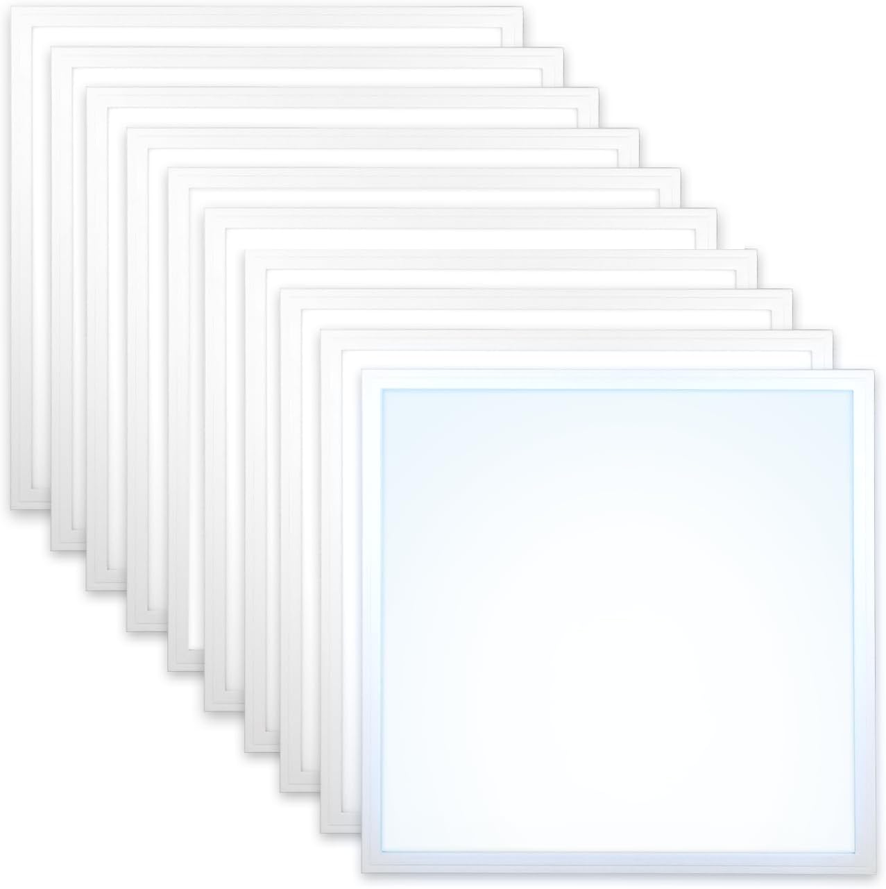 10x LED Panel 62x62cm 6000K Tageslichtweiß 40W 3400lm Rasterleuchte flimmerfrei ultraslim Deckenleuchte PLe2.2