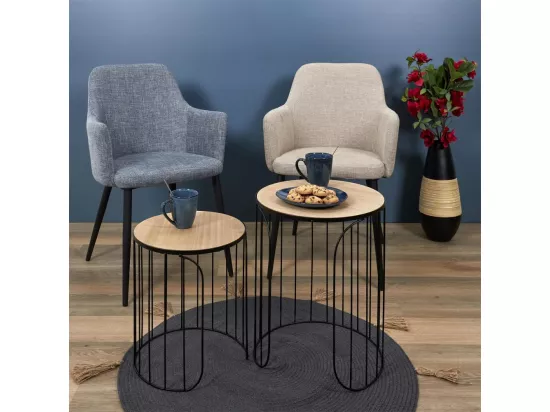 Assiette en grès bleu Au grès du temps (Lot de 6) 22 cm