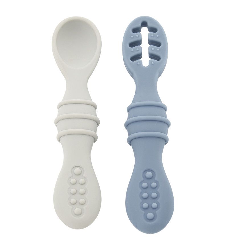Set de 2 cuillères d'apprentissage Yummix - Bleu - Ecru