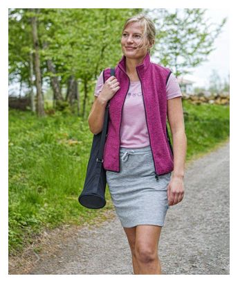 Ivanhoe cardigan femme Thi Cerise en laine bouillie avec Lycra-rose sportif