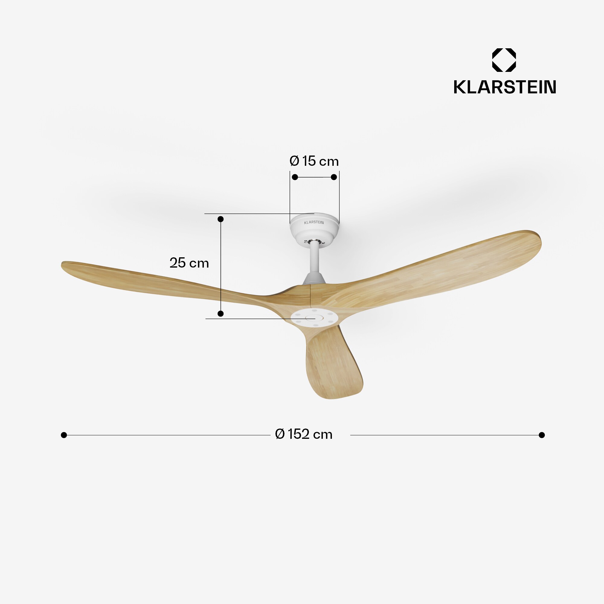 Bahama Breeze Smart Deckenventilator | Massivholz-Rotorblätter | Fernbedienung + App-Steuerung