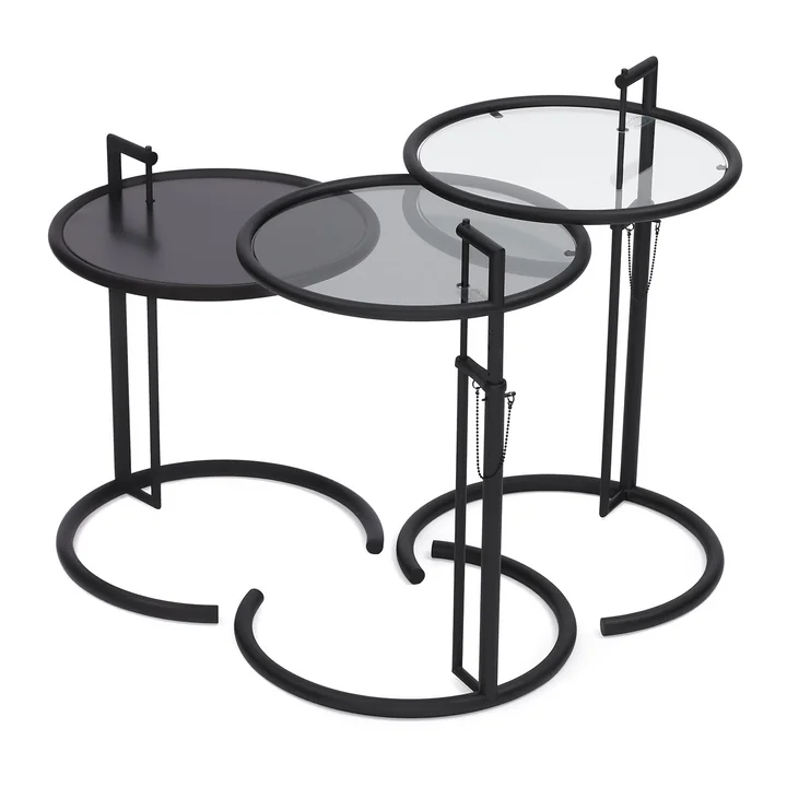 ClassiCon - Adjustable Table E1027, schwarz / Kristallglas