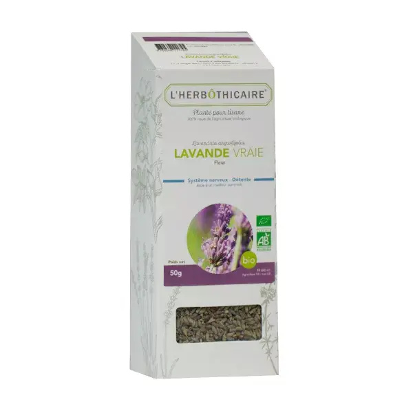 Chá de Lavanda Orgânica Verdadeira L'Herbôthicaire 50g