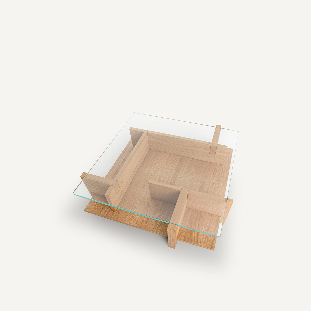 AM.PM<br>Mesa de centro em carvalho jateado e vidro temperado, Laby