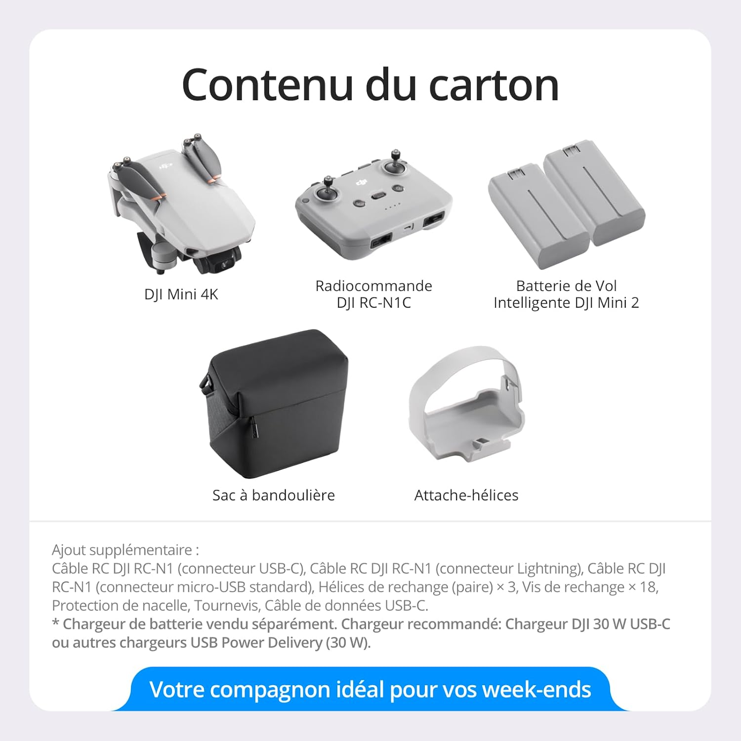 Bundle Drones Caméra Mini 4K, Drone Caméra 4K UHD pour Adultes, < 249 g, Stabilisation de la Nacelle à 3 Axes, Transmission Vidéo sur 10 km, Deux Batteries pour un Temps de Vol max. de 62 min