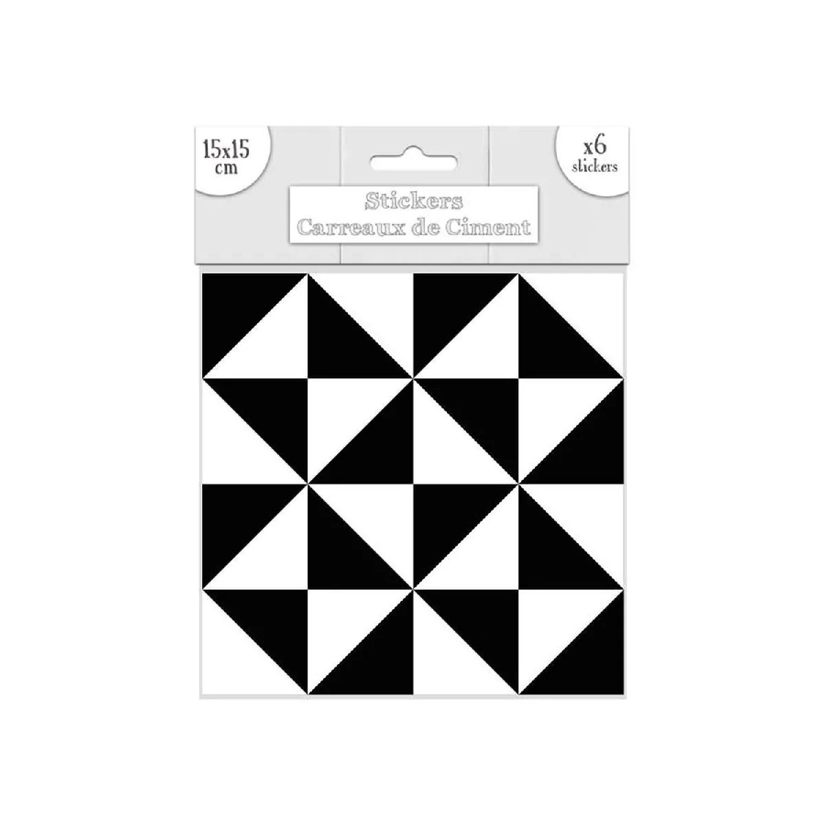 Sudtrading Sud Trading 6 Stickers Carreaux - Triangles Noirs et Blancs
