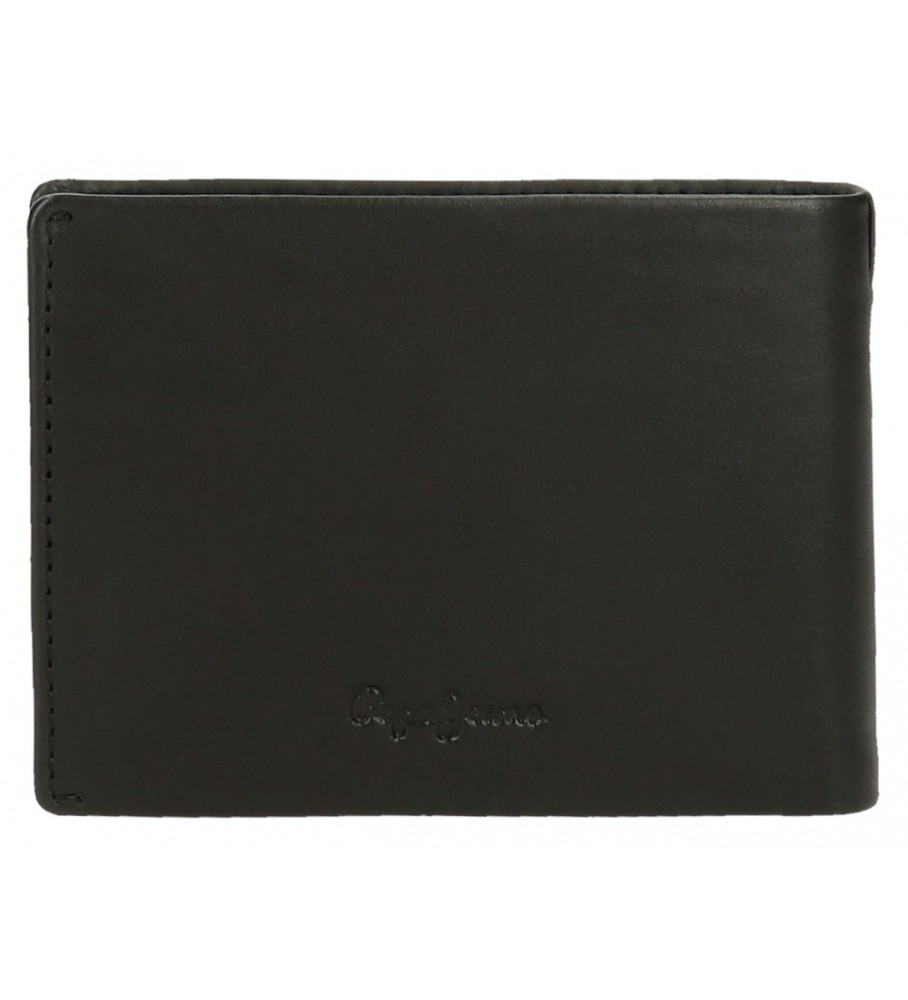 Carteira Pepe Jeans Marshal em couro preto