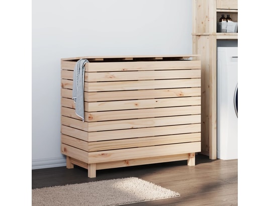 VIDAXL - Panier à linge 88,5x44x76 cm bois massif de pin