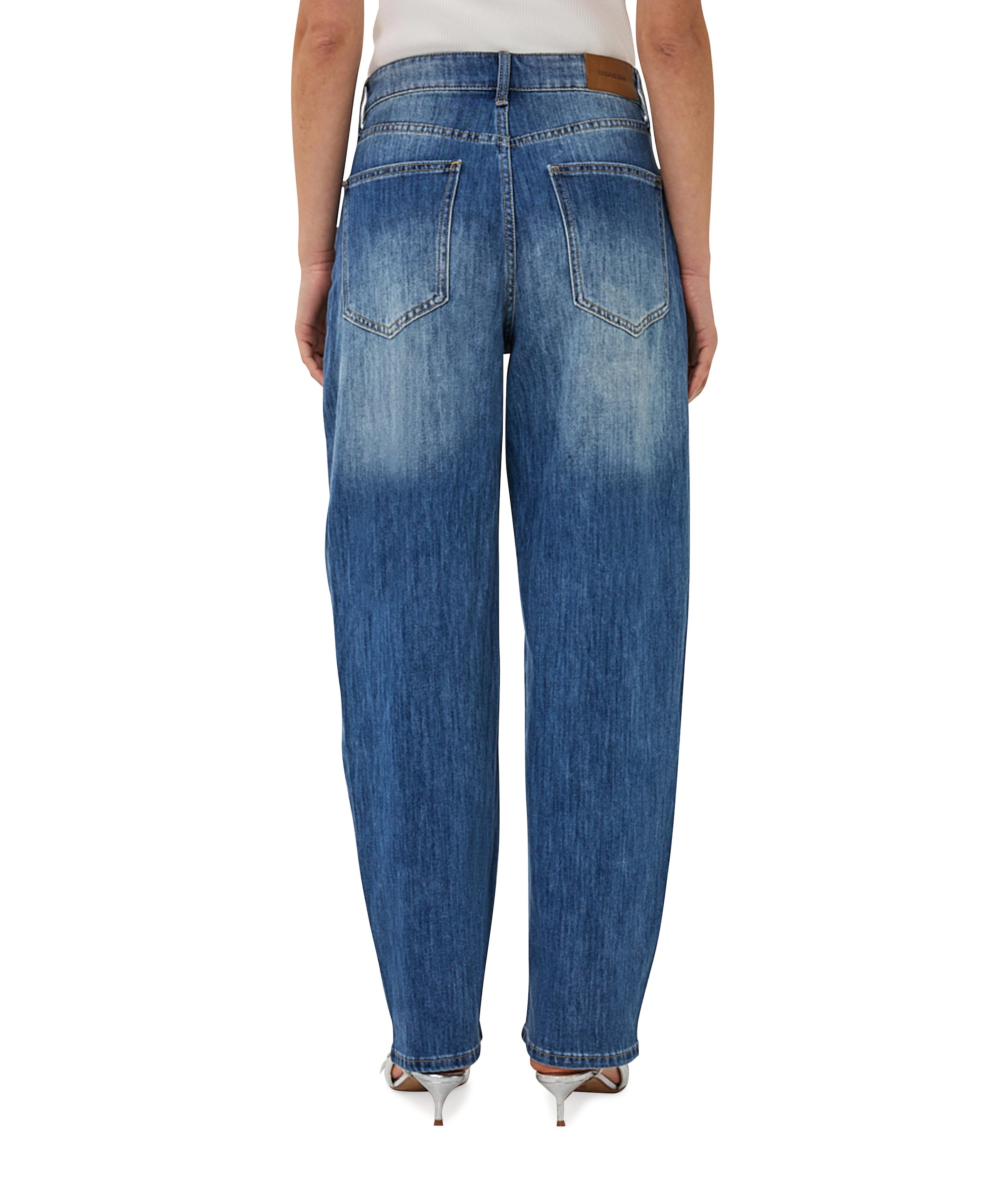 EsQualo Barrel fit dames jeans blauw