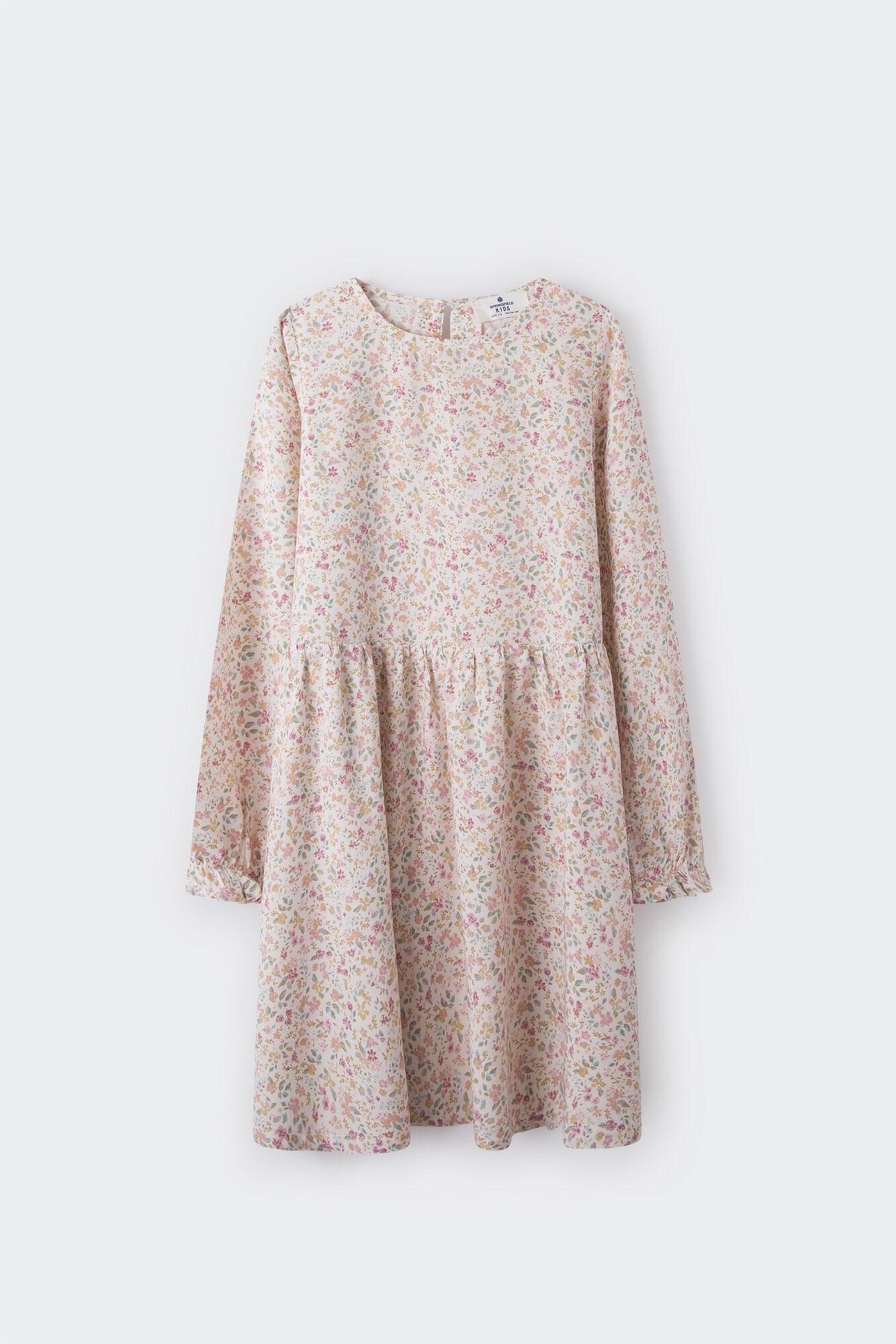 Vestido floral bege para meninas