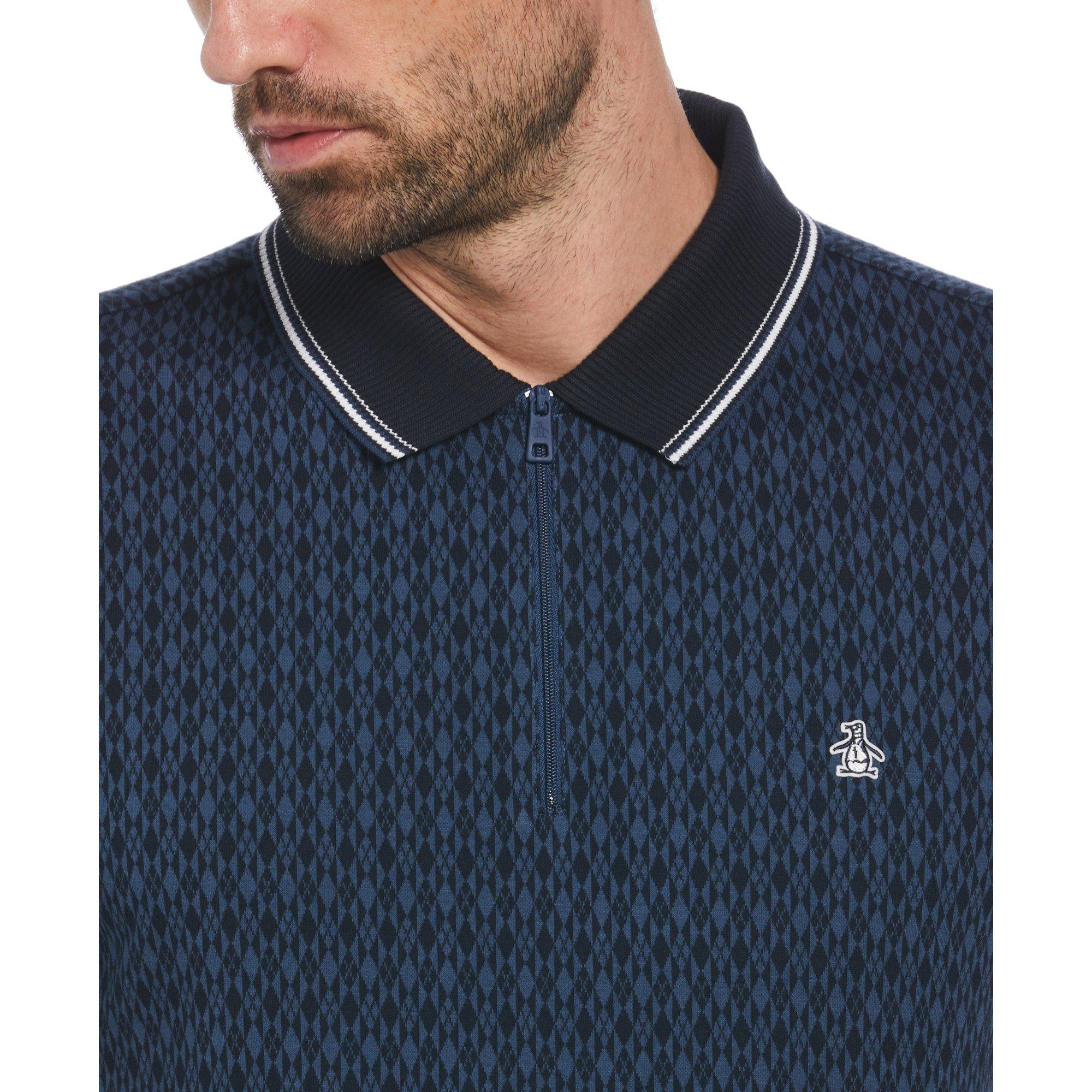 Original Penguin All Over PrintquarterZip Polo Shirt